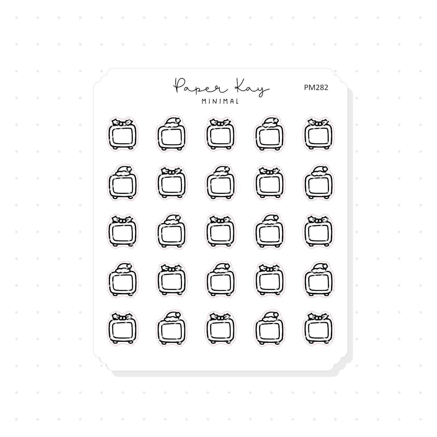 (PM282) Christmas Telly - Tiny Minimal Icon Stickers