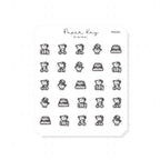 (PM285) Dot the Bear Planner Supplies - Tiny Minimal Icon Stickers