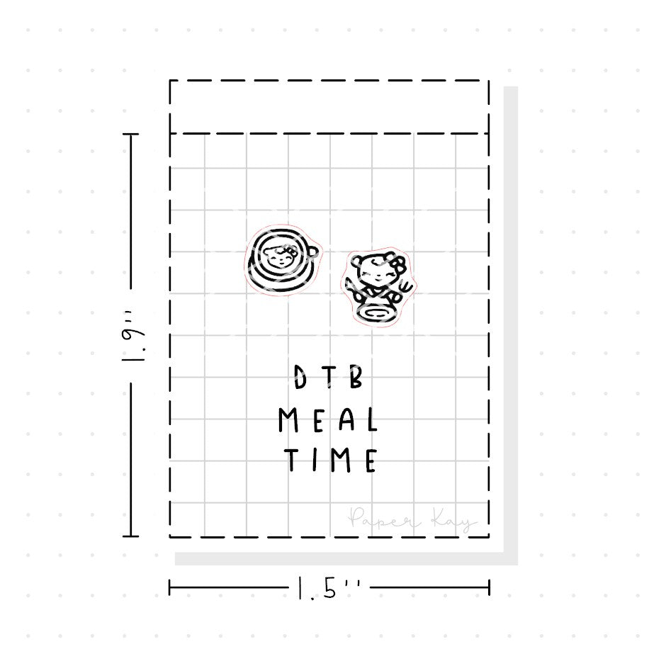 (PM286) Dot the Bear Meal Time - Tiny Minimal Icon Stickers