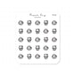 (PM286) Dot the Bear Meal Time - Tiny Minimal Icon Stickers