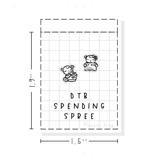 (PM287) Dot the Bear Spending Spree - Tiny Minimal Icon Stickers