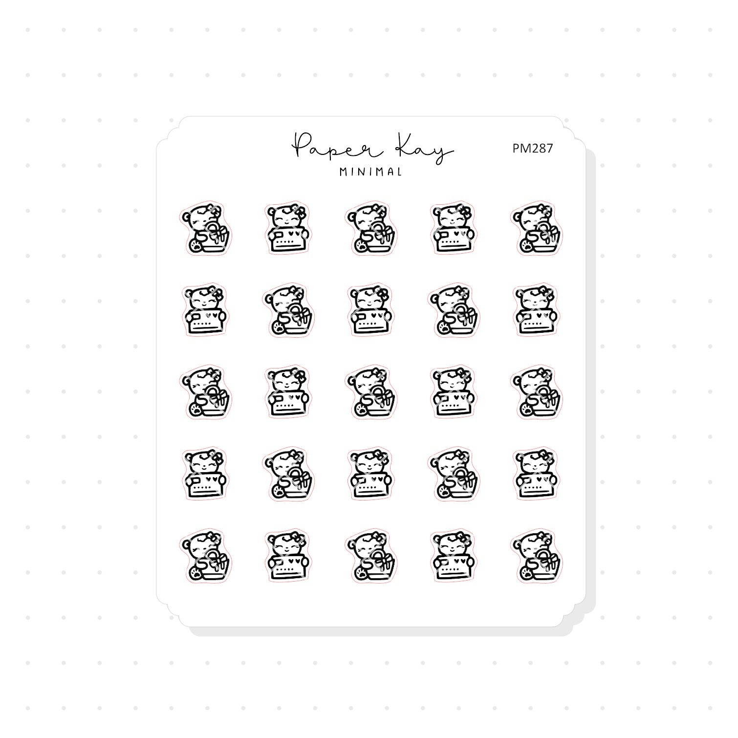 (PM287) Dot the Bear Spending Spree - Tiny Minimal Icon Stickers