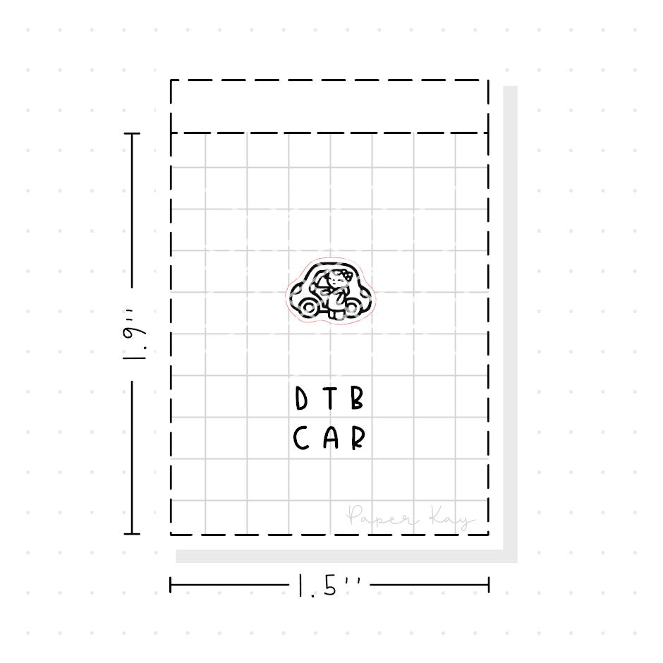 (PM288) Dot the Bear Car - Tiny Minimal Icon Stickers