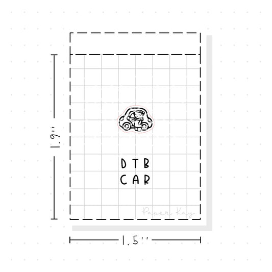 (PM288) Dot the Bear Car - Tiny Minimal Icon Stickers