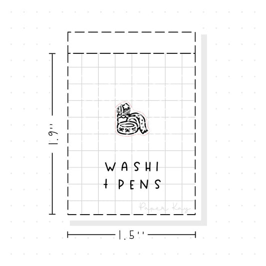(PM289) Washi and Pens - Tiny Minimal Icon Stickers
