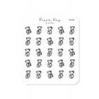 (PM290) Dot the Bear Bags - Tiny Minimal Icon Stickers