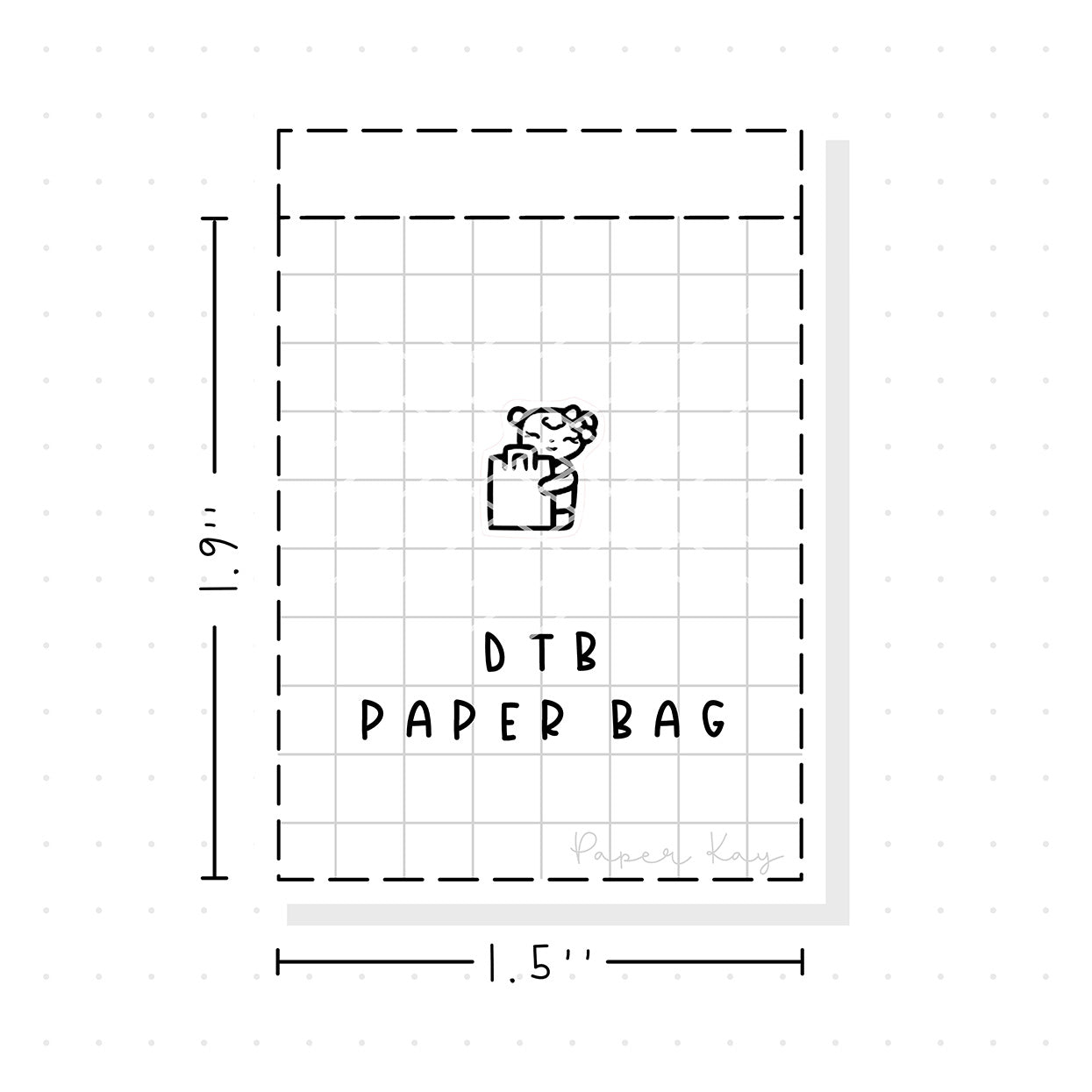 (PM291) Dot the Bear Paper Bag - Tiny Minimal Icon Stickers