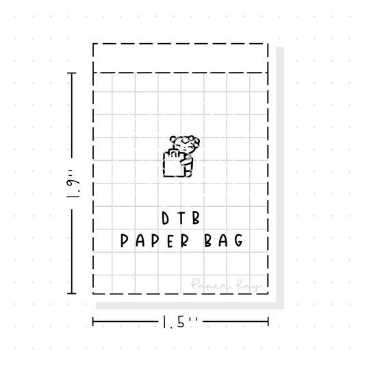 (PM291) Dot the Bear Paper Bag - Tiny Minimal Icon Stickers