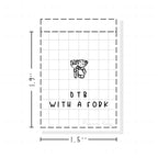 (PM292) Dot the Bear with a Fork - Tiny Minimal Icon Stickers