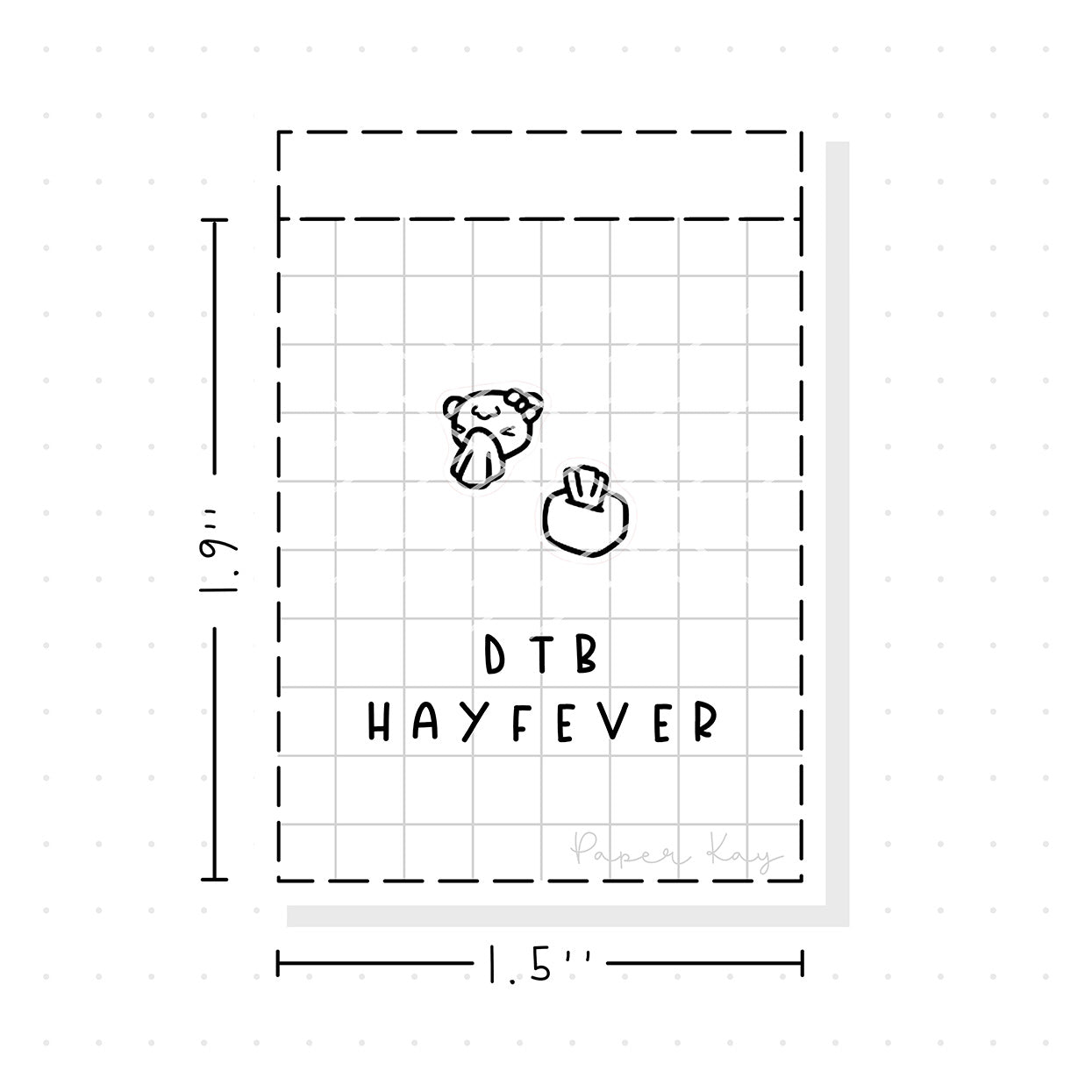 (PM294) Dot the Bear Hay Fever - Tiny Minimal Icon Stickers – Paper Kay