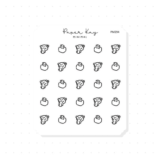(PM294) Dot the Bear Hay Fever - Tiny Minimal Icon Stickers