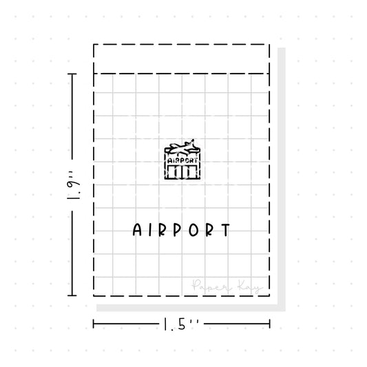 (PM296) Airport - Tiny Minimal Icon Stickers