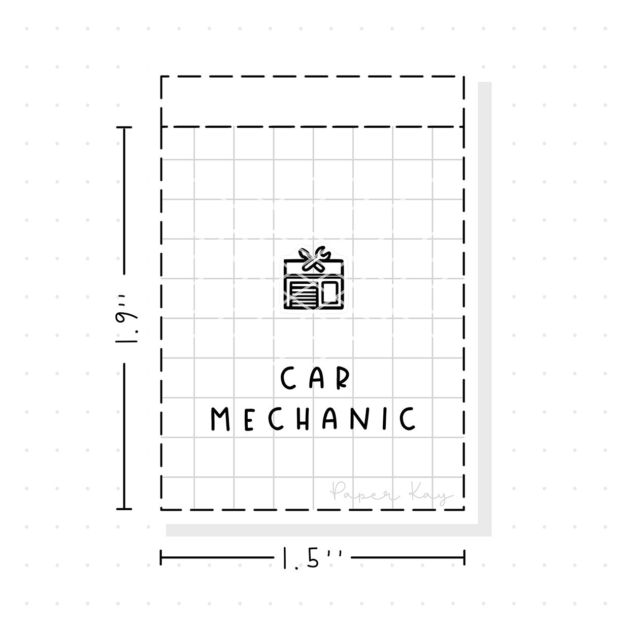 (PM297) Car Mechanic - Tiny Minimal Icon Stickers