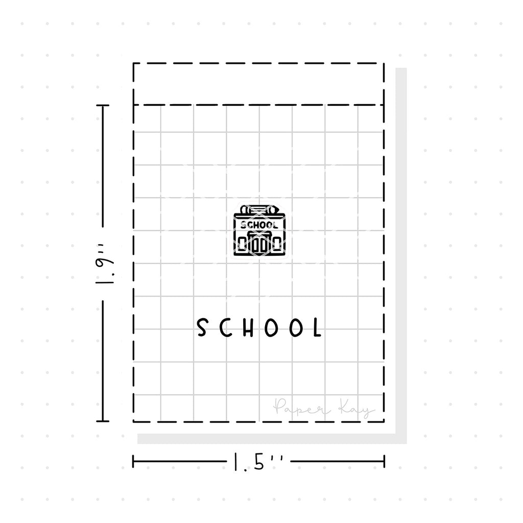 (PM298) School - Tiny Minimal Icon Stickers