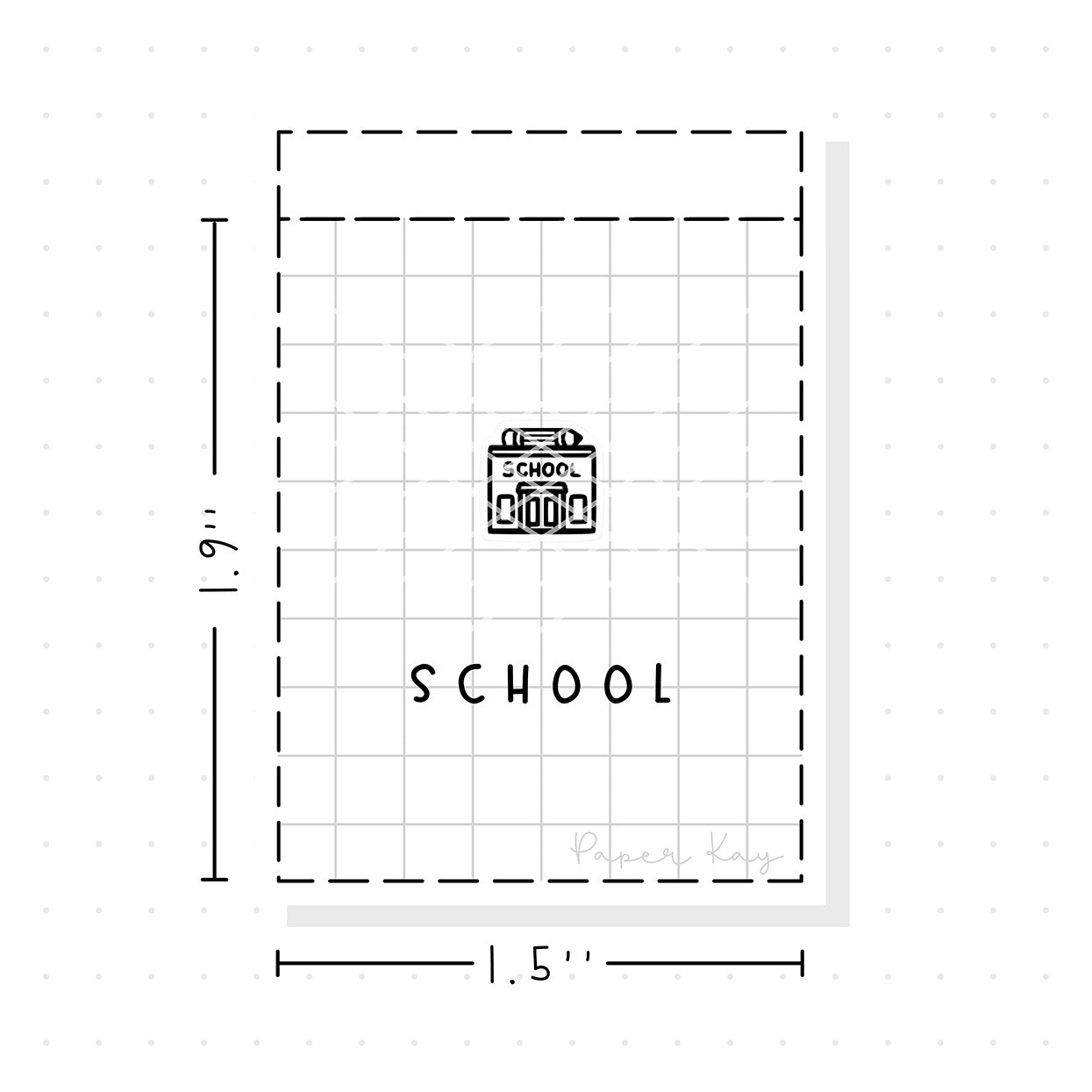 (PM298) School - Tiny Minimal Icon Stickers