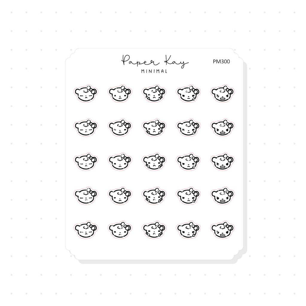 (PM300) Unhappy Emotions - Tiny Minimal Icon Stickers