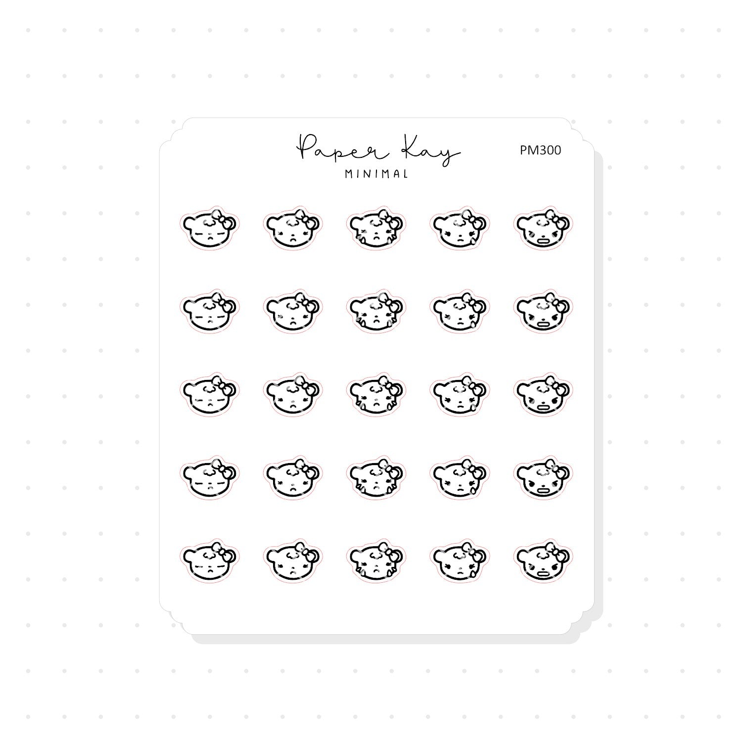 (PM300) Unhappy Emotions - Tiny Minimal Icon Stickers
