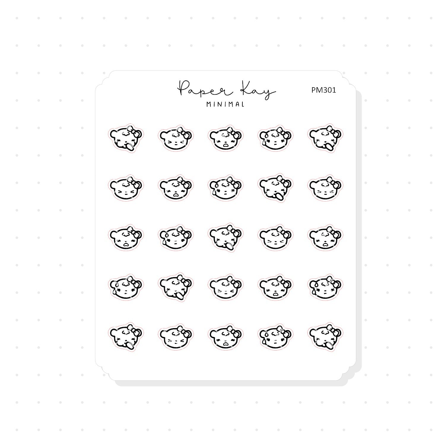 (PM301) Unwell Emotions - Tiny Minimal Icon Stickers