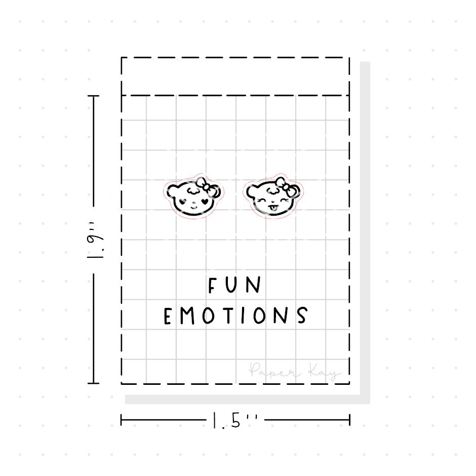 (PM302) Fun Emotions - Tiny Minimal Icon Stickers