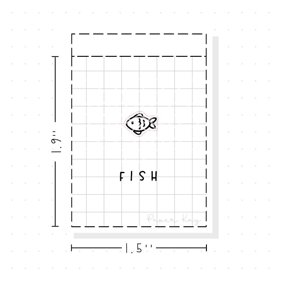 (PM306) Fish - Tiny Minimal Icon Stickers