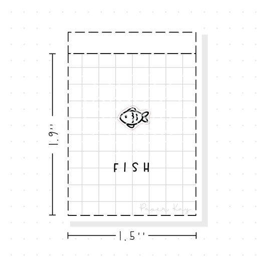 (PM306) Fish - Tiny Minimal Icon Stickers