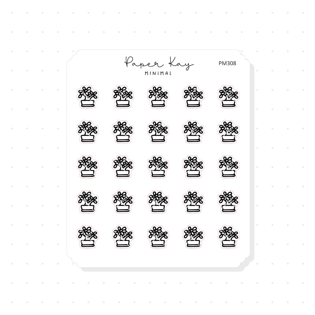 (PM308) Bonsai - Tiny Minimal Icon Stickers
