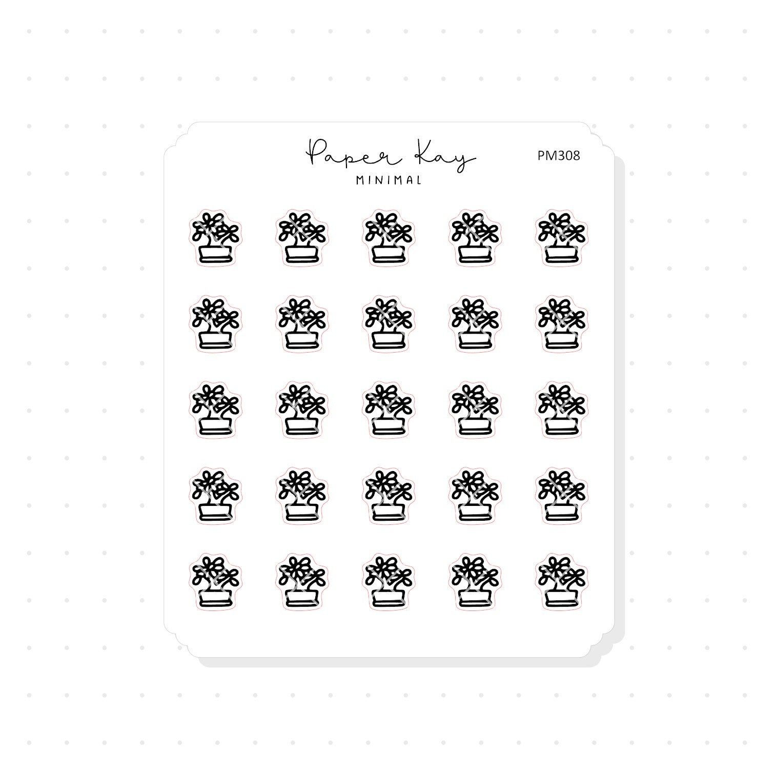 (PM308) Bonsai - Tiny Minimal Icon Stickers