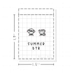 (PM310) Summer Dot the Bear - Tiny Minimal Icon Stickers