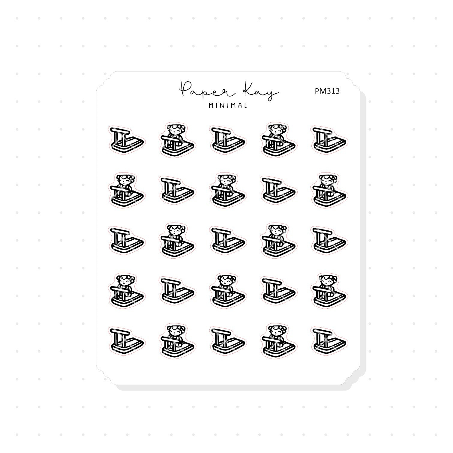 (PM313) Treadmill - Tiny Minimal Icon Stickers
