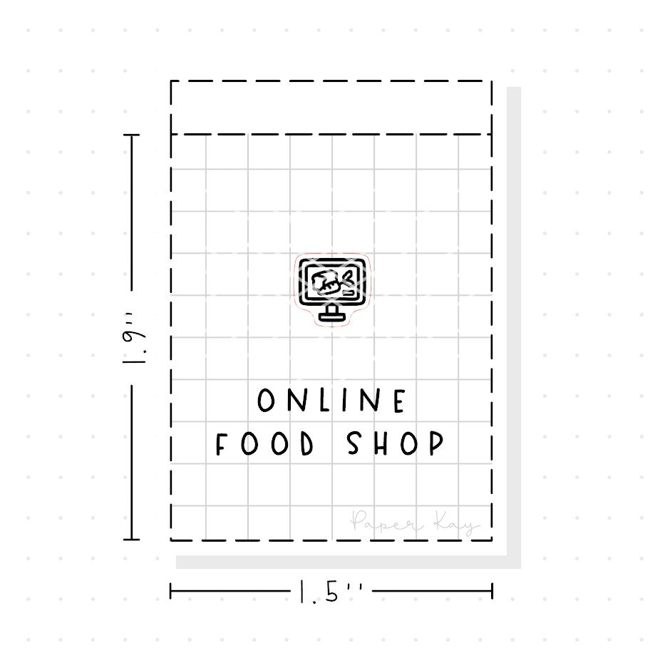 (PM314) Online Food Shop - Tiny Minimal Icon Stickers