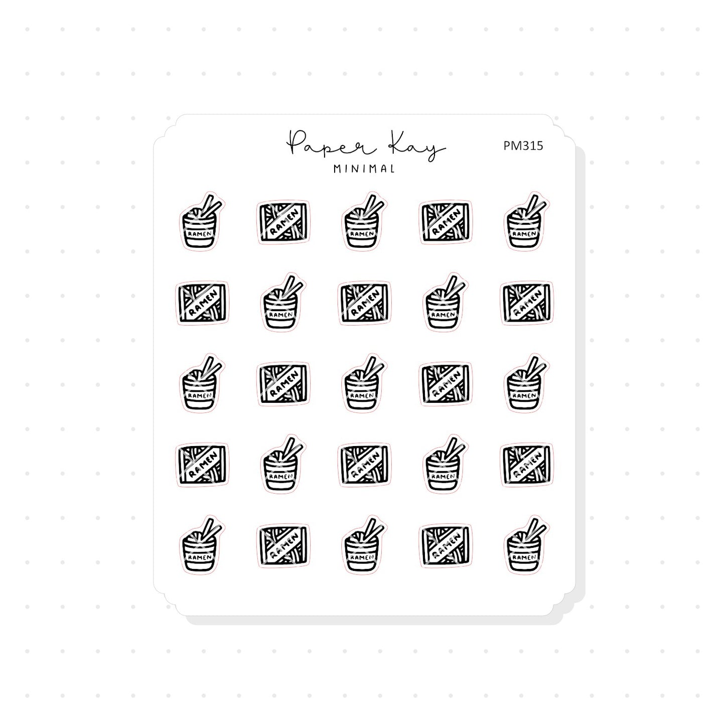 (PM315) Ramen - Tiny Minimal Icon Stickers