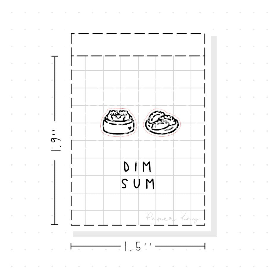 (PM316) Dim Sum - Tiny Minimal Icon Stickers