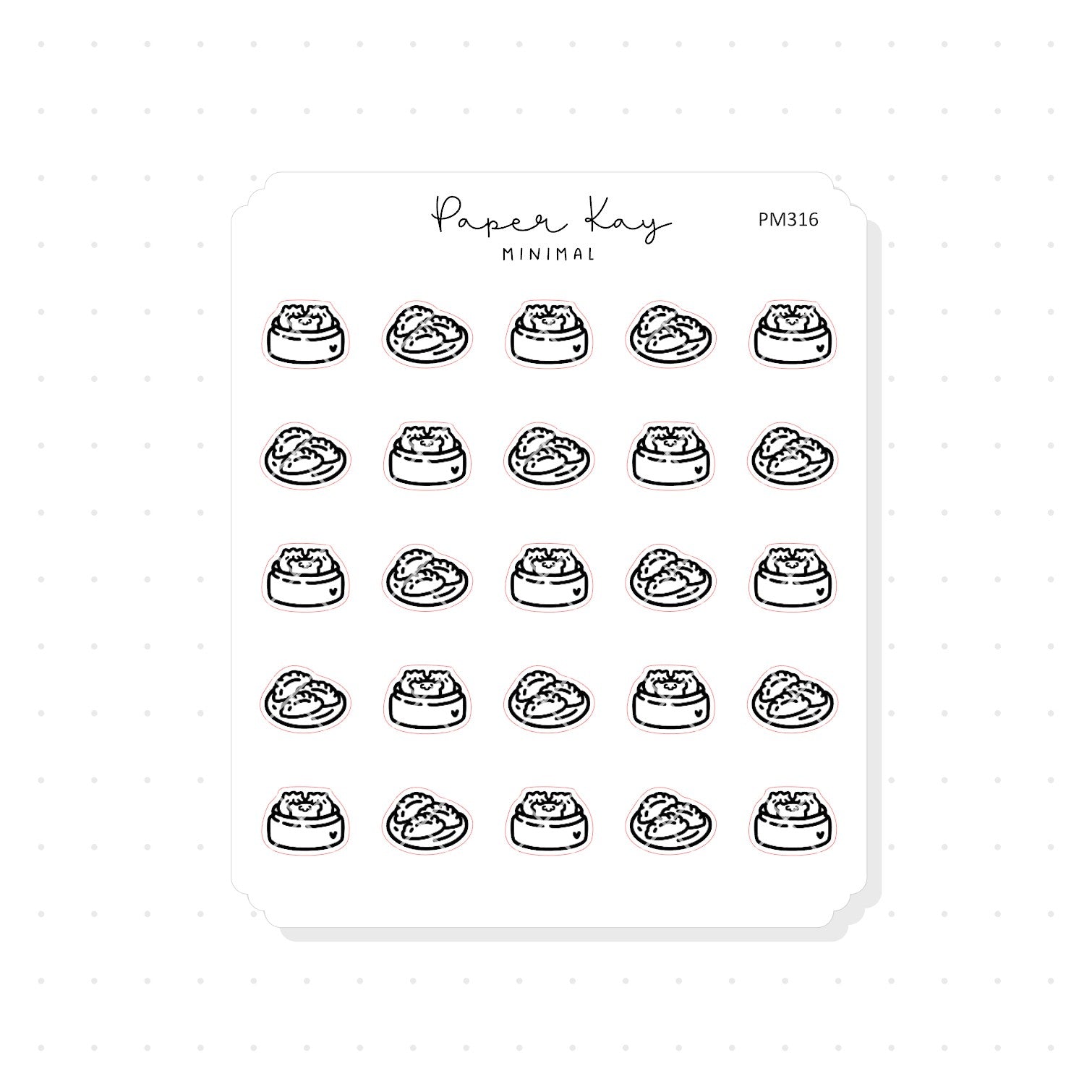 (PM316) Dim Sum - Tiny Minimal Icon Stickers