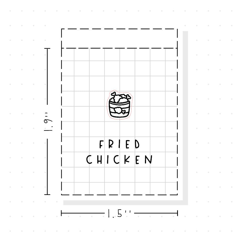 (PM317) Fried Chicken - Tiny Minimal Icon Stickers