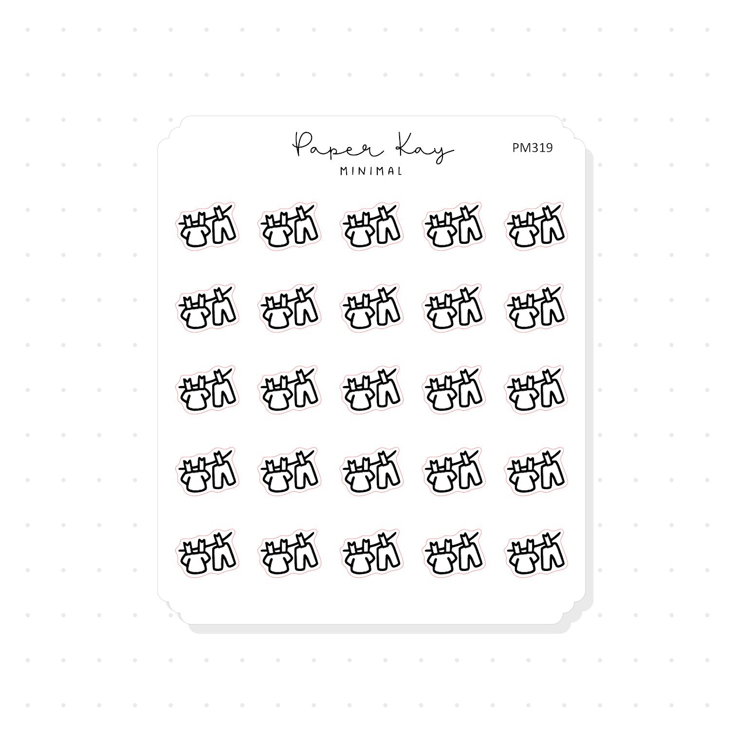 (PM319) Washing Line - Tiny Minimal Icon Stickers
