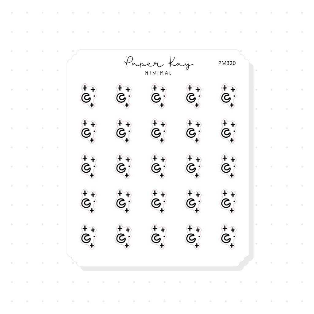 (PM320) Starry Night - Tiny Minimal Icon Stickers