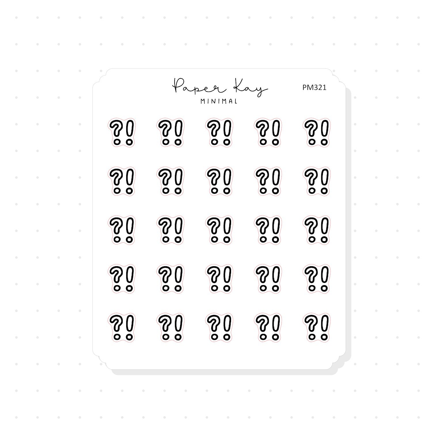 (PM321) ?! - Tiny Minimal Icon Stickers