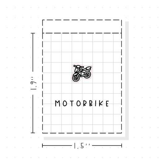 (PM323) Motorbike - Tiny Minimal Icon Stickers