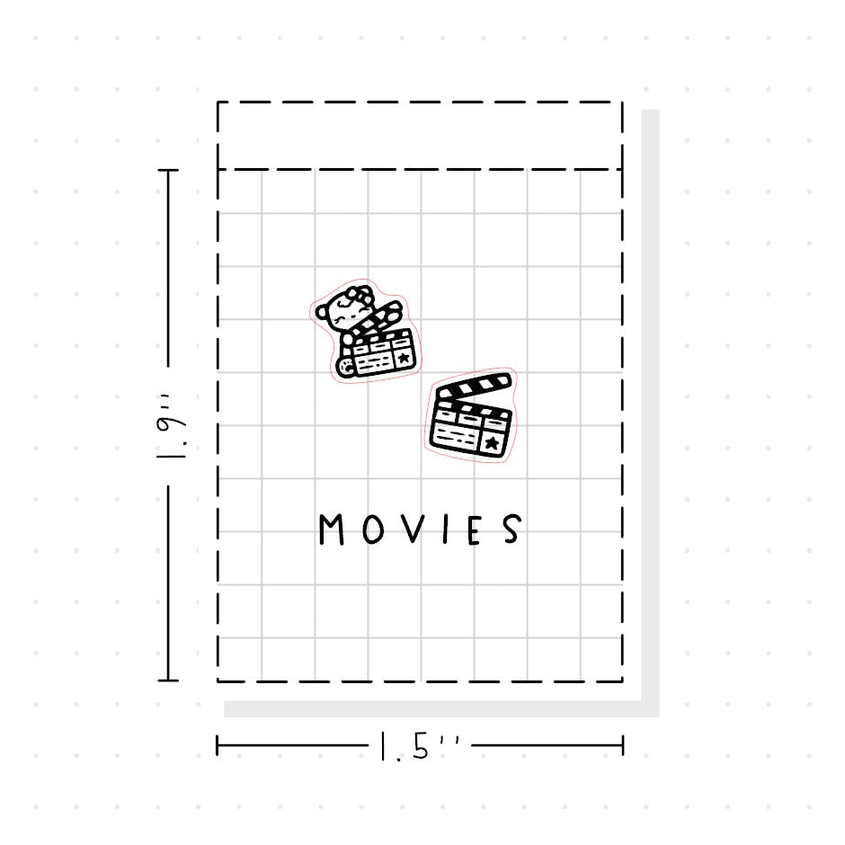 (PM327) DTB Movies - Tiny Minimal Icon Stickers