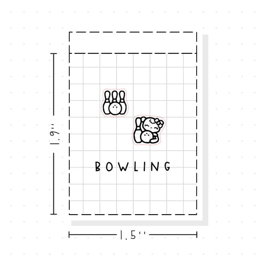 (PM328) DTB Bowling - Tiny Minimal Icon Stickers