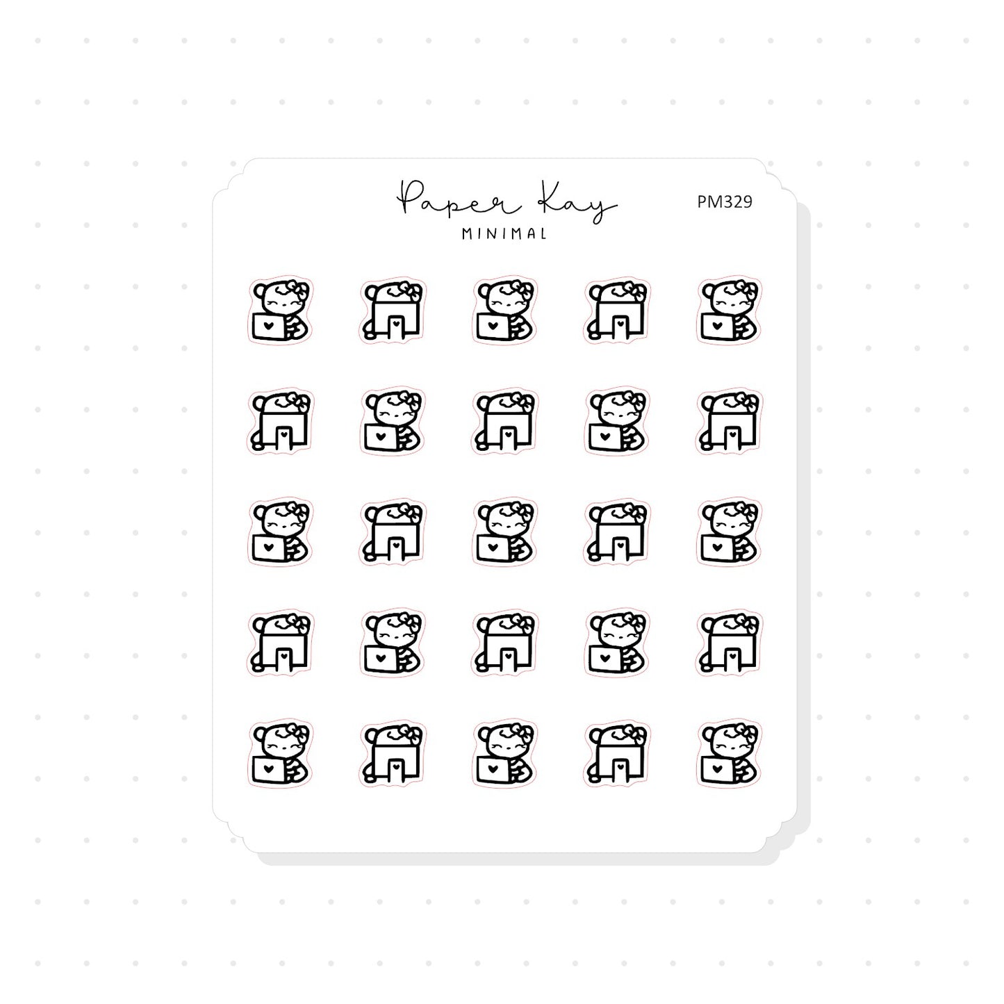 (PM329) DTB Work Time - Tiny Minimal Icon Stickers