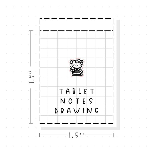 (PM330) DTB Drawing on Tablet/Notes - Tiny Minimal Icon Stickers