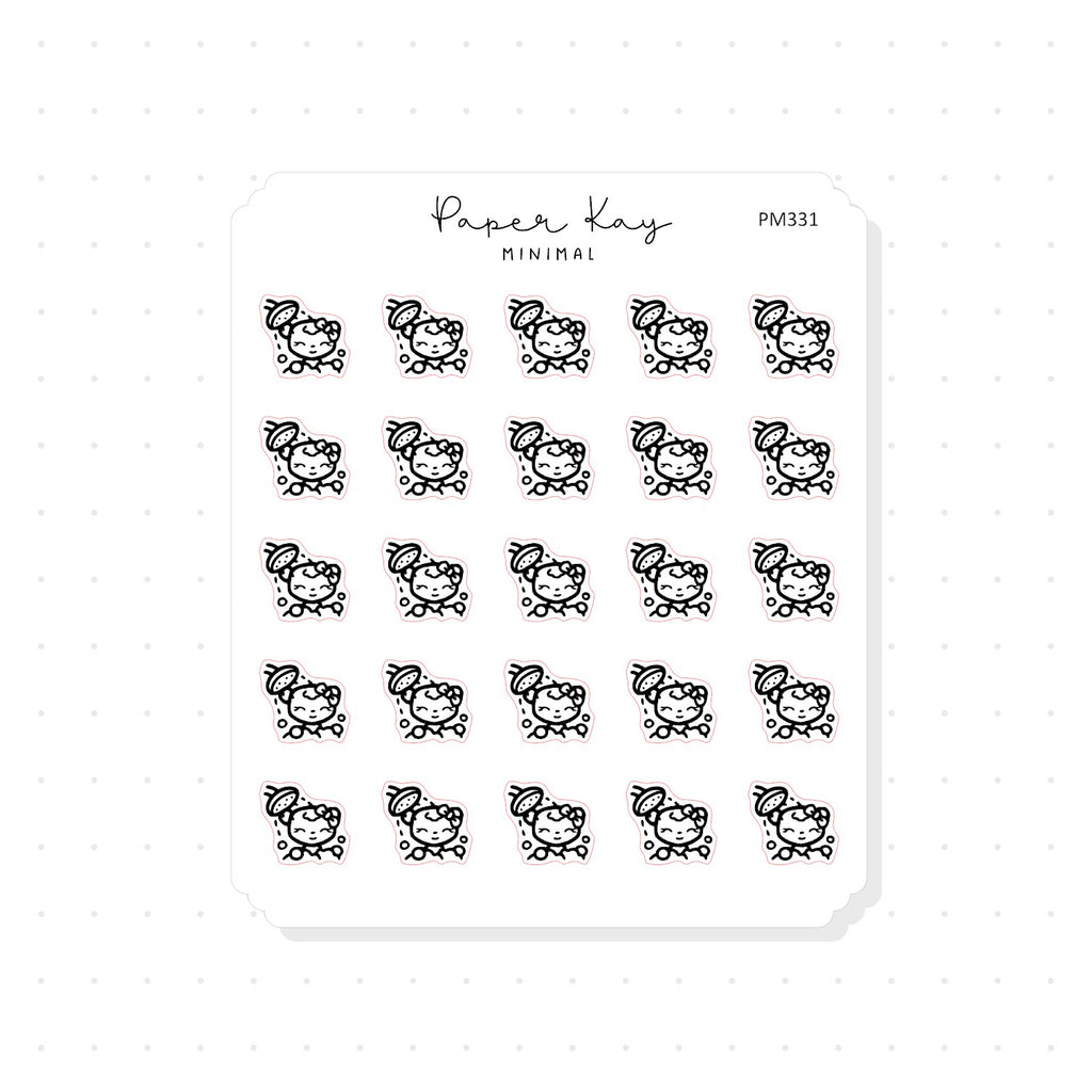(PM331) DTB Showering - Tiny Minimal Icon Stickers