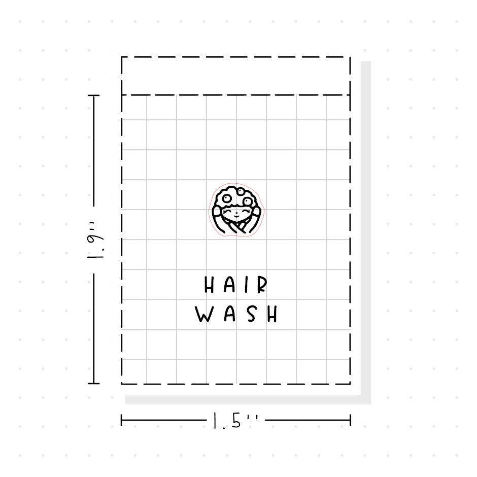 (PM332) DTB Washing Hair - Tiny Minimal Icon Stickers