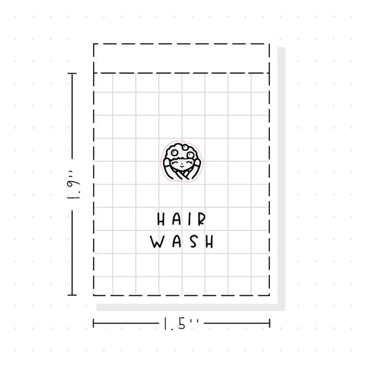 (PM332) DTB Washing Hair - Tiny Minimal Icon Stickers