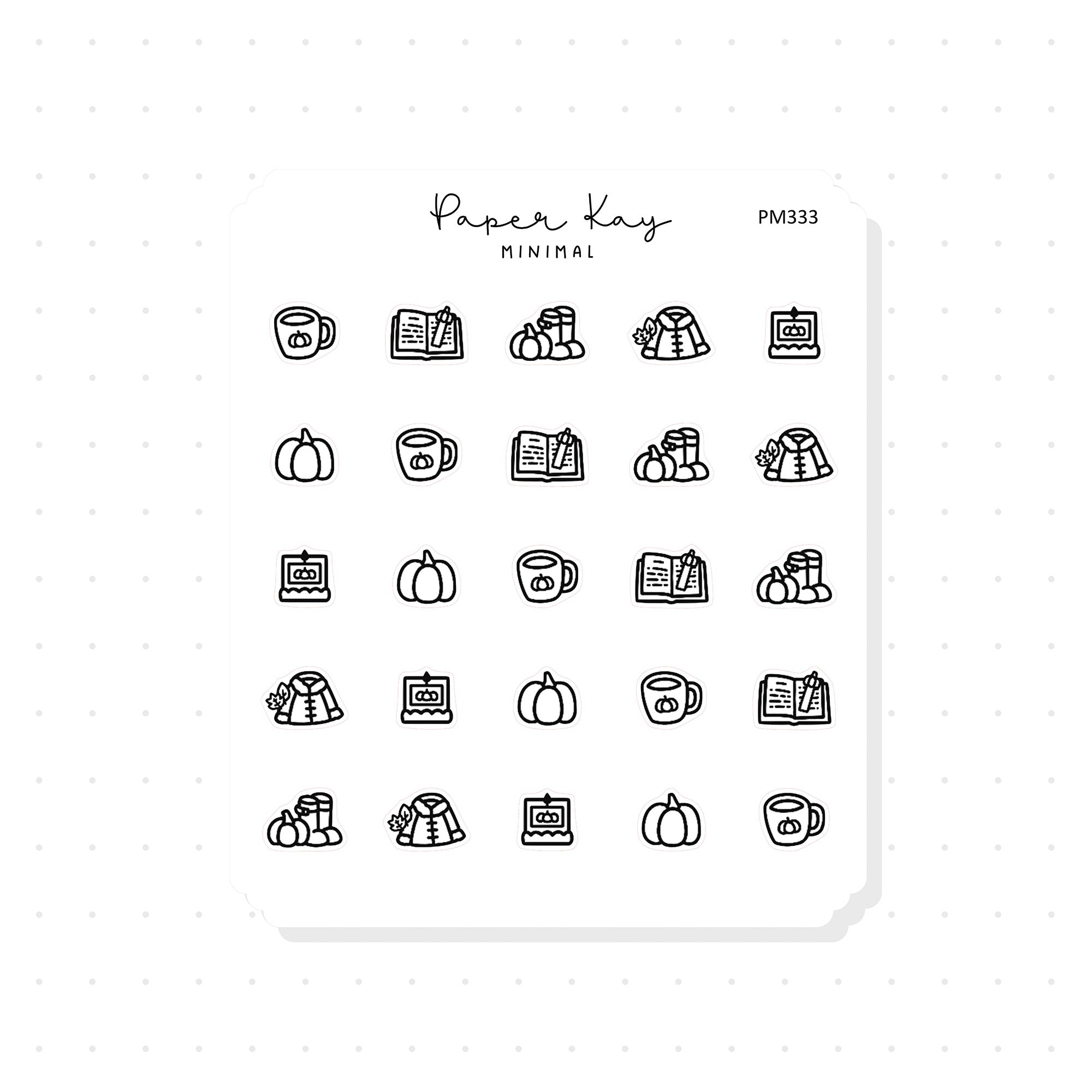 (PM333) Autumn Items - Tiny Minimal Icon Stickers