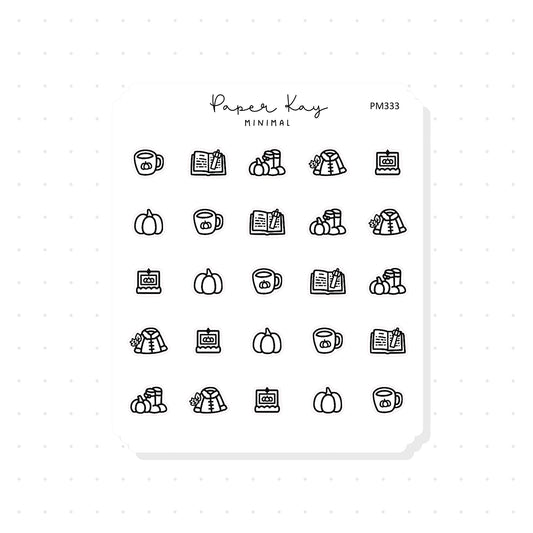 (PM333) Autumn Items - Tiny Minimal Icon Stickers