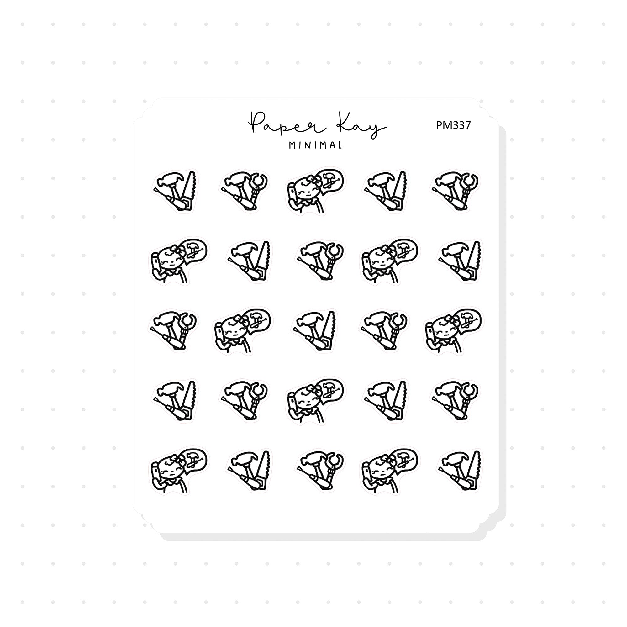 (PM337) Home Repairs - Tiny Minimal Icon Stickers