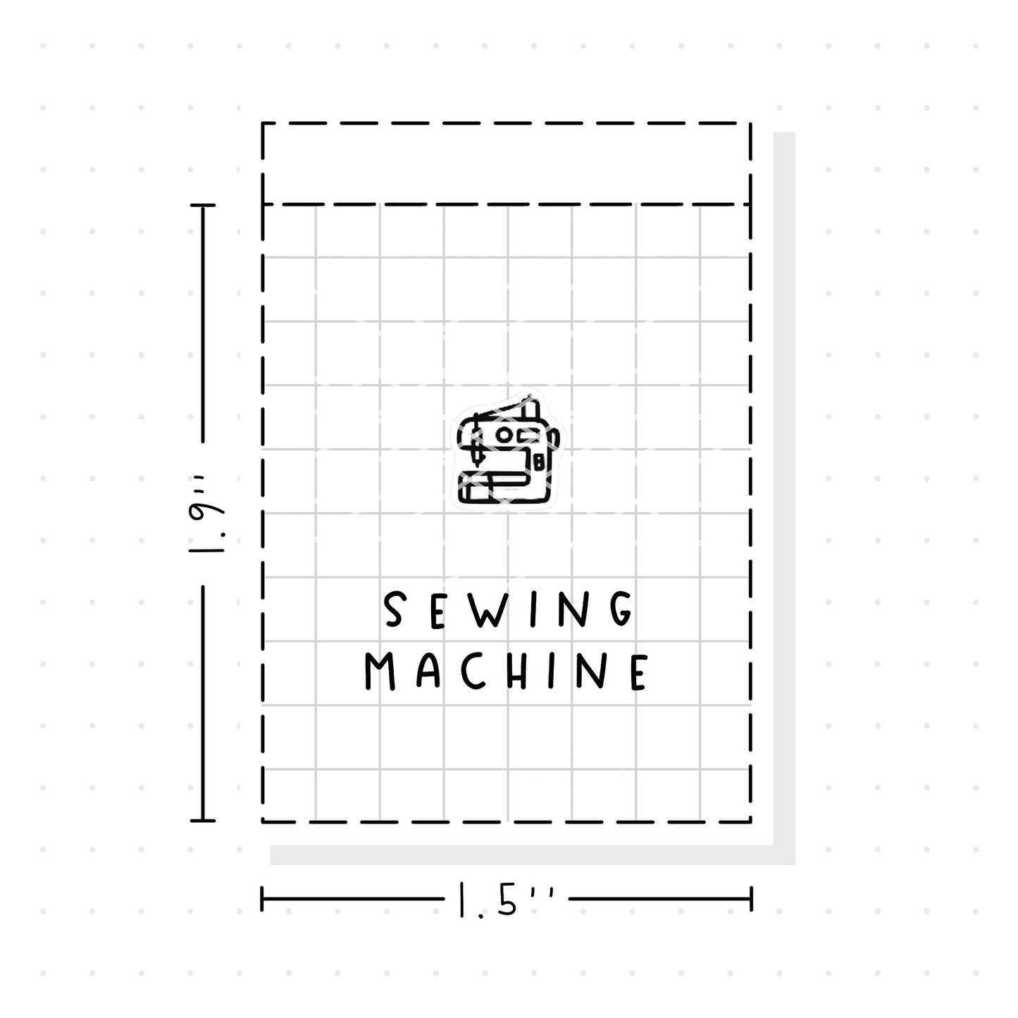 (PM338) Sewing Machine - Tiny Minimal Icon Stickers