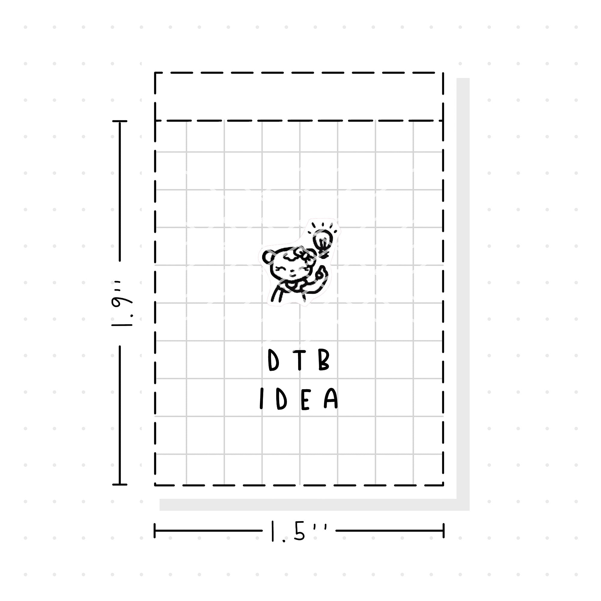 (PM339) Dot the Bear Idea - Tiny Minimal Icon Stickers
